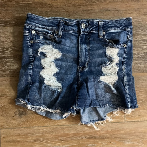 American Eagle Outfitters Pants - American Eagle ripped high rise jean shorts size 10